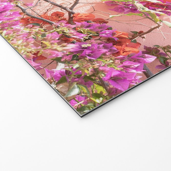 Bougainvillea Flowers in Color | Pink Wall in Cascais Art Print | Floral Travel Photography in Portugal Welcome Mat Gallery Image 2