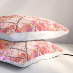 Bougainvillea Flowers in Color | Pink Wall in Cascais Art Print | Floral Travel Photography in Portugal Pillow Sham Gallery Image 3