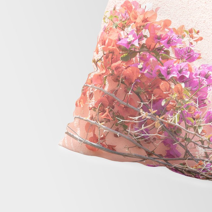 Bougainvillea Flowers in Color | Pink Wall in Cascais Art Print | Floral Travel Photography in Portugal Pillow Sham Gallery Image 4