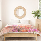 Bougainvillea Flowers in Color | Pink Wall in Cascais Art Print | Floral Travel Photography in Portugal Duvet Cover Gallery Image 3