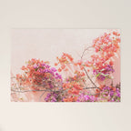 Bougainvillea Flowers in Color | Pink Wall in Cascais Art Print | Floral Travel Photography in Portugal Welcome Mat Gallery Image 1