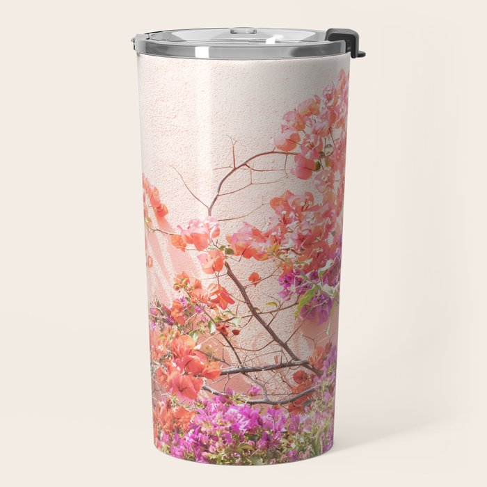 Bougainvillea Flowers in Color | Pink Wall in Cascais Art Print | Floral Travel Photography in Portugal Travel Mug Gallery Image 2