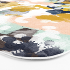 Sloane - Abstract painting in modern fresh colors navy, mint, blush, cream, white, and gold Bath Mat Gallery Image 3