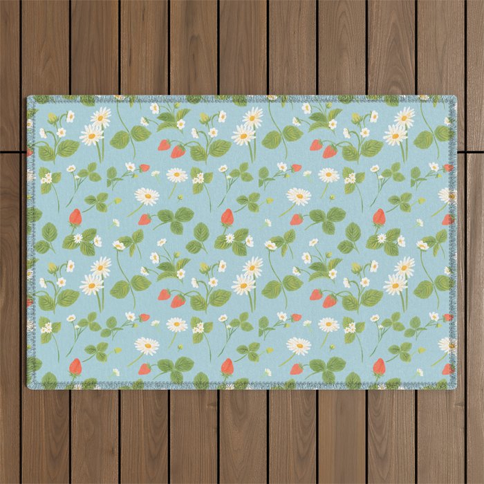 Strawberry Plant Pattern Outdoor Rug Gallery Image 1