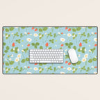 Strawberry Plant Pattern Desk Mat Gallery Image 1