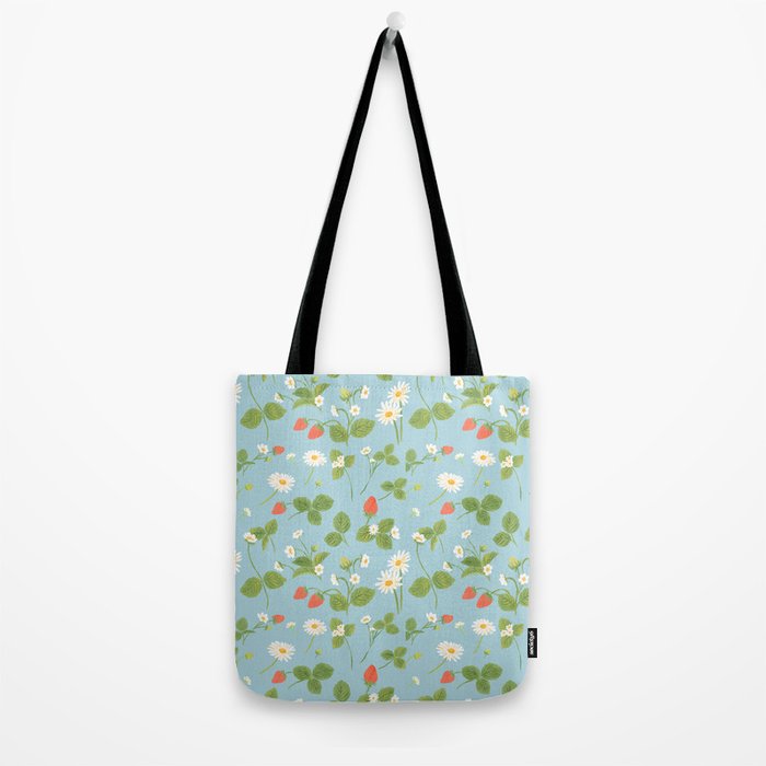 Strawberry Plant Pattern Tote Bag Gallery Image 2