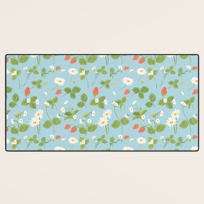 Strawberry Plant Pattern Desk Mat Gallery Image 3