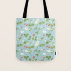 Strawberry Plant Pattern Tote Bag Gallery Image 1