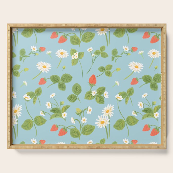 Strawberry Plant Pattern Serving Tray Gallery Image 1