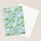Strawberry Plant Pattern Stationery Card Gallery Image 2