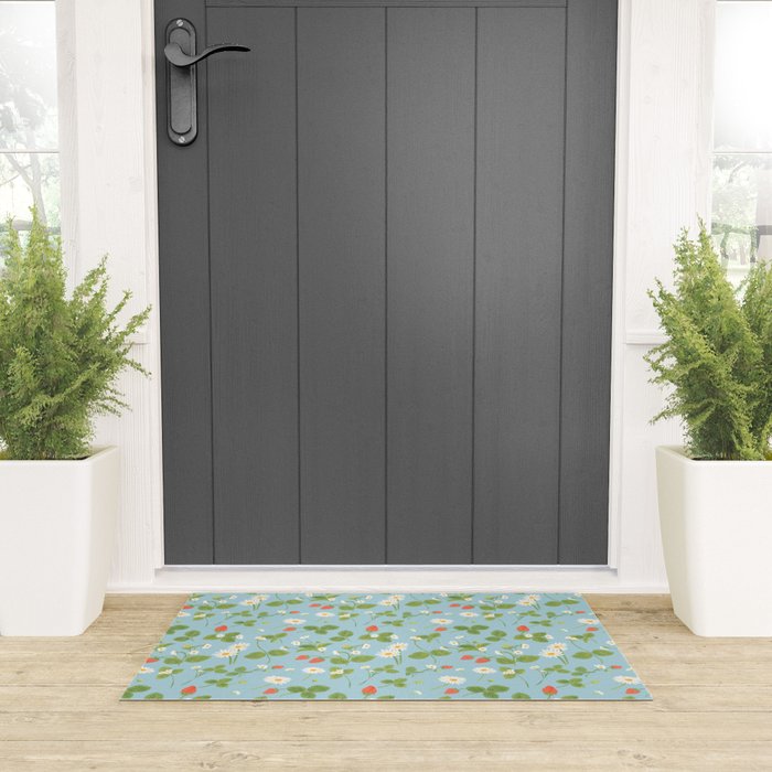 Strawberry Plant Pattern Welcome Mat Gallery Image 3