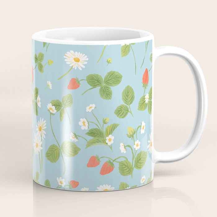 Strawberry Plant Pattern Coffee Mug Gallery Image 1