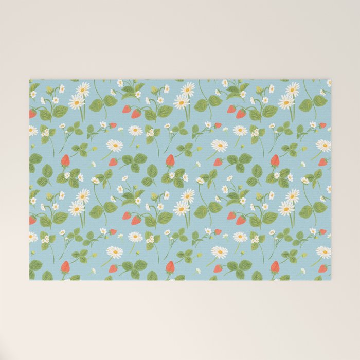 Strawberry Plant Pattern Welcome Mat Gallery Image 1