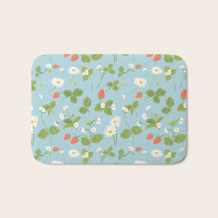 Strawberry Plant Pattern Bath Mat Gallery Image 1