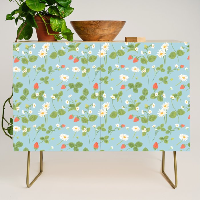 Strawberry Plant Pattern Credenza Gallery Image 1