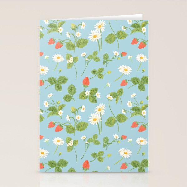 Strawberry Plant Pattern Stationery Card Gallery Image 2