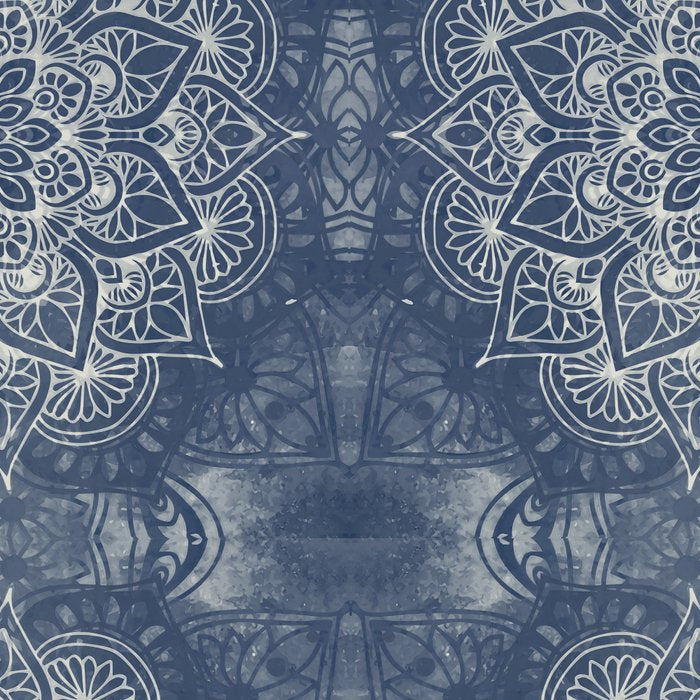 Boho Mandala, Flower, Navy Blue Coffee Mug Gallery Image 2