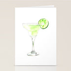 Cocktails. Watercolor Painting. Margarita Stationery Card Gallery Image 2