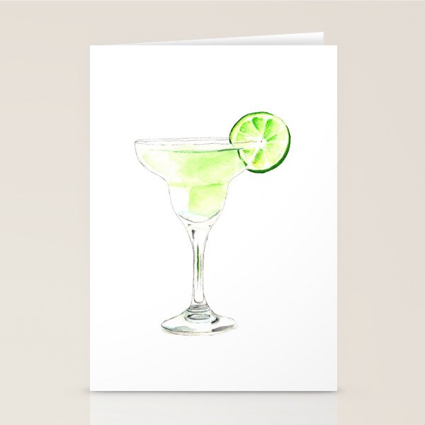 Cocktails. Watercolor Painting. Margarita Stationery Card Gallery Image 2