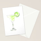 Cocktails. Watercolor Painting. Margarita Stationery Card Gallery Image 2