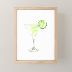 Cocktails. Watercolor Painting. Margarita Mini Art Print Gallery Image 1