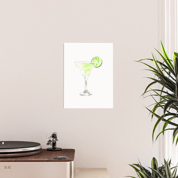 Cocktails. Watercolor Painting. Margarita Poster Gallery Image 2