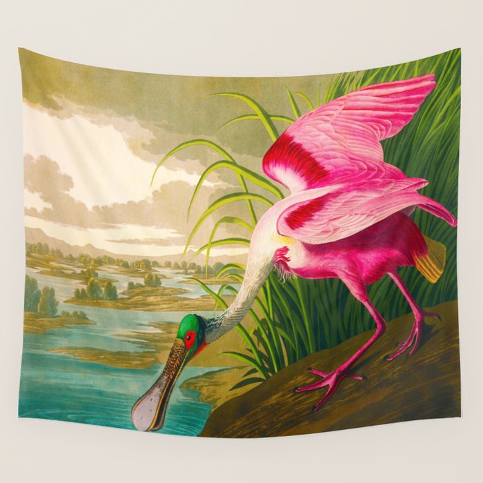 Roseate Spoonbill Bird pink Wall Tapestry Gallery Image 4