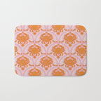 Orange Crab On Pink Pattern Bath Mat Gallery Image 1