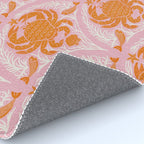 Orange Crab On Pink Pattern Rug Gallery Image 4