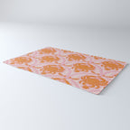 Orange Crab On Pink Pattern Rug Gallery Image 3