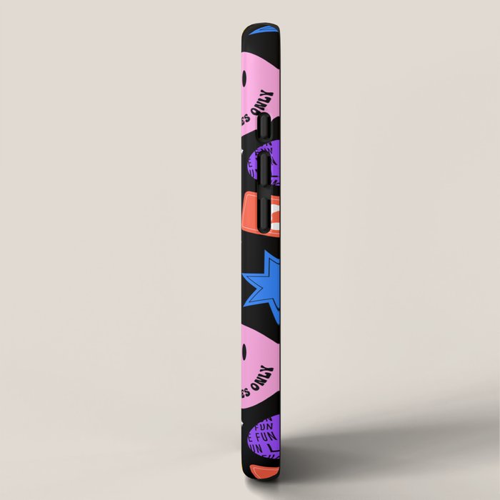 Retro cartoon sticker label pattern iPhone Case Gallery Image 2