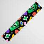 Retro cartoon sticker label pattern Table Runner Gallery Image 3