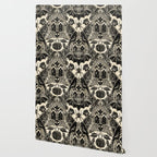 Gothic Halloween Damask - black and cream Wallpaper Gallery Image 2