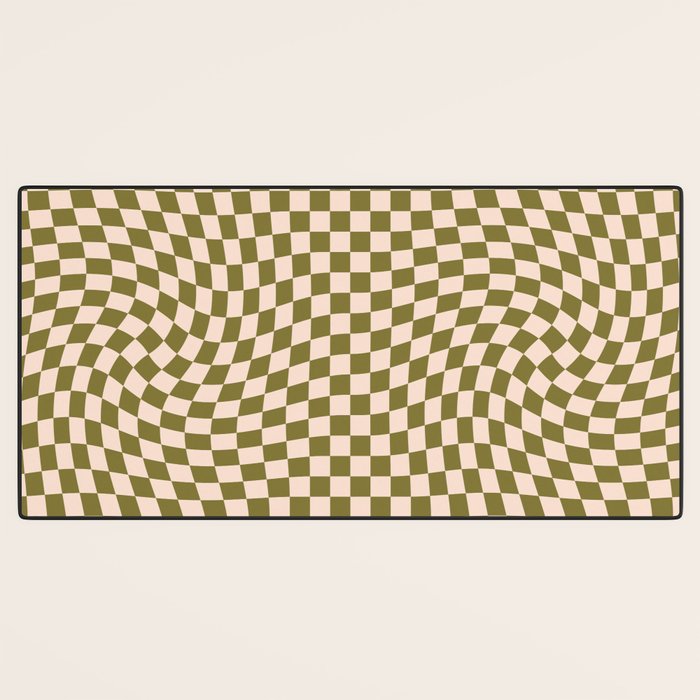 Check VI - Green Twist â Checkerboard Print Desk Mat Gallery Image 3