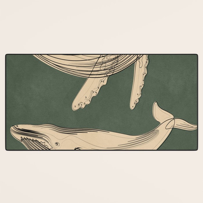 Modern Minimalist Abstract Whales 4 Desk Mat Gallery Image 3