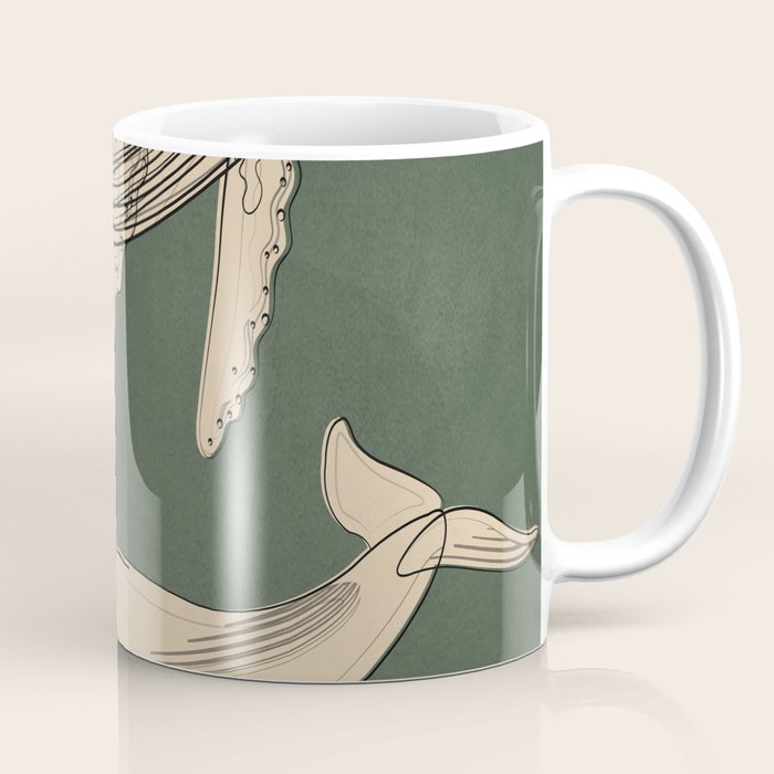 Modern Minimalist Abstract Whales 4 Coffee Mug Gallery Image 1