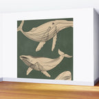 Modern Minimalist Abstract Whales 4 Wall Mural Gallery Image 2