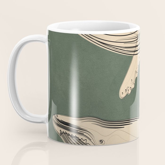 Modern Minimalist Abstract Whales 4 Coffee Mug Gallery Image 3