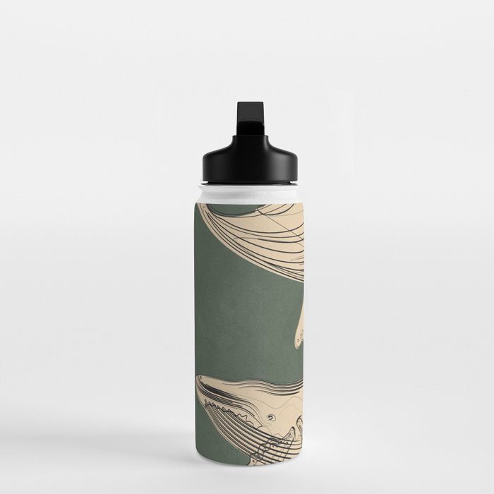 Modern Minimalist Abstract Whales 4 Water Bottle Gallery Image 3