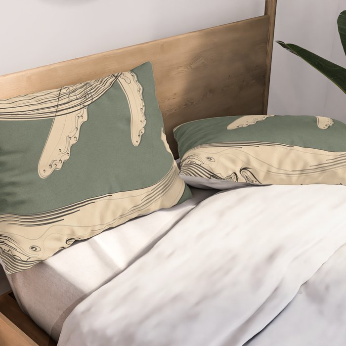 Modern Minimalist Abstract Whales 4 Pillow Sham Gallery Image 2
