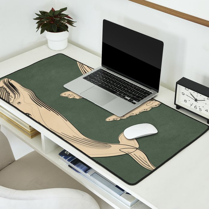 Modern Minimalist Abstract Whales 4 Desk Mat Gallery Image 2