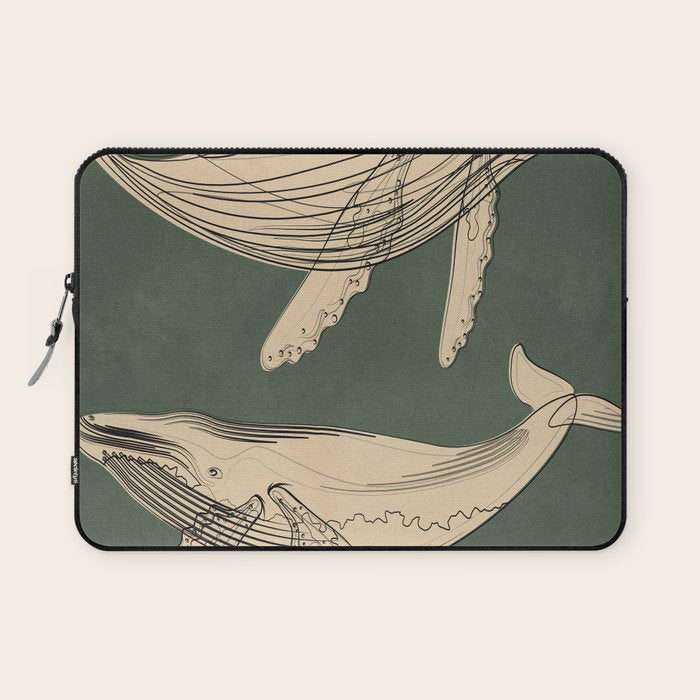 Modern Minimalist Abstract Whales 4 Laptop Sleeve Gallery Image 1