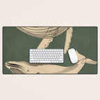 Modern Minimalist Abstract Whales 4 Desk Mat Gallery Image 1