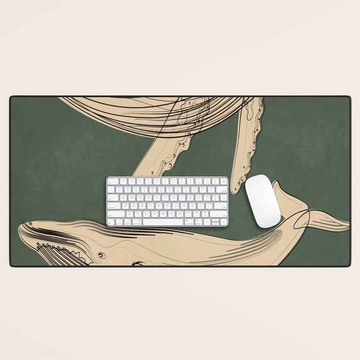 Modern Minimalist Abstract Whales 4 Desk Mat Gallery Image 1