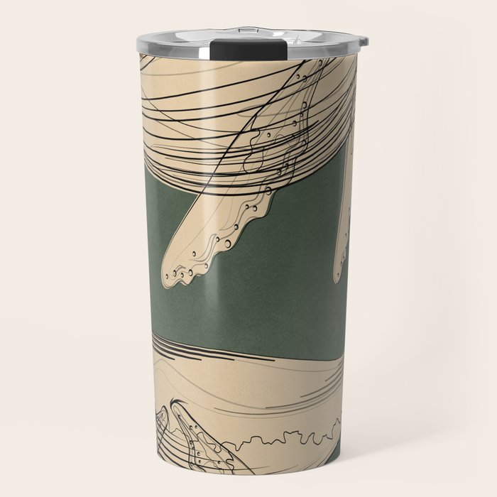 Modern Minimalist Abstract Whales 4 Travel Mug Gallery Image 1