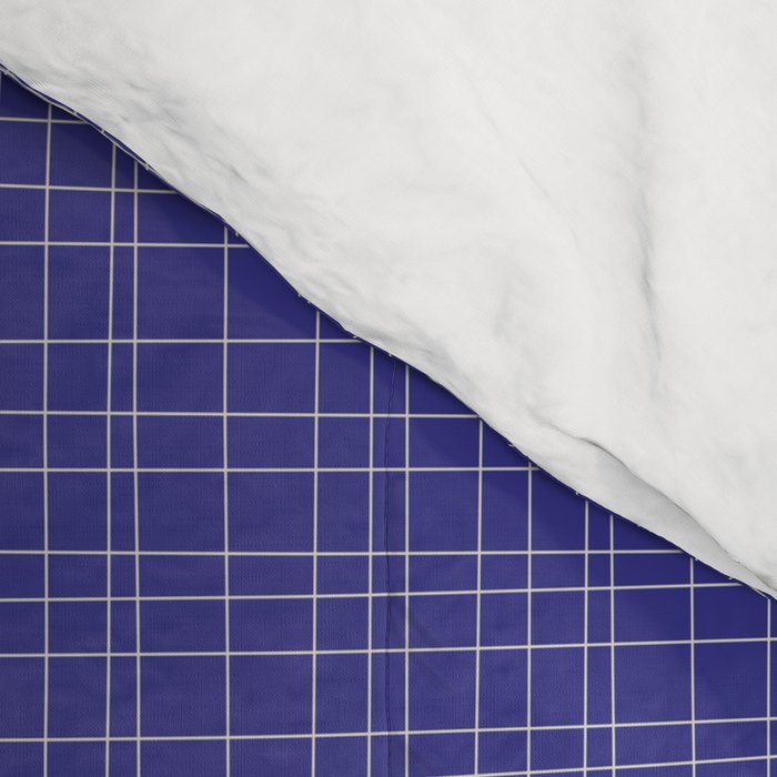 Bold Blue Minimalist Fine Weave Mid Century Modern Woven Line Pattern Comforter Gallery Image 4