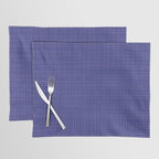 Bold Blue Minimalist Fine Weave Mid Century Modern Woven Line Pattern Placemat Gallery Image 1