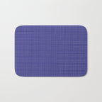 Bold Blue Minimalist Fine Weave Mid Century Modern Woven Line Pattern Bath Mat Gallery Image 1