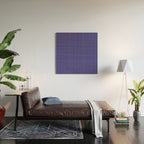 Bold Blue Minimalist Fine Weave Mid Century Modern Woven Line Pattern Wood Wall Art Gallery Image 2