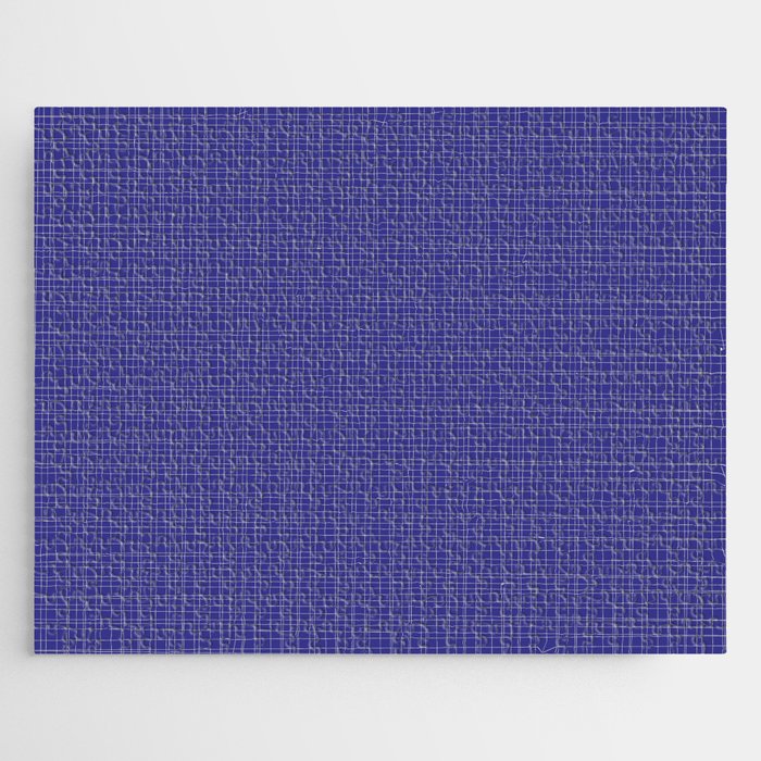 Bold Blue Minimalist Fine Weave Mid Century Modern Woven Line Pattern Jigsaw Puzzle Gallery Image 1